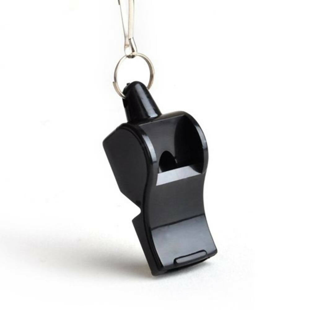 Football Soccer Referee Plastic Whistle With Lanyard Black Pea-Less