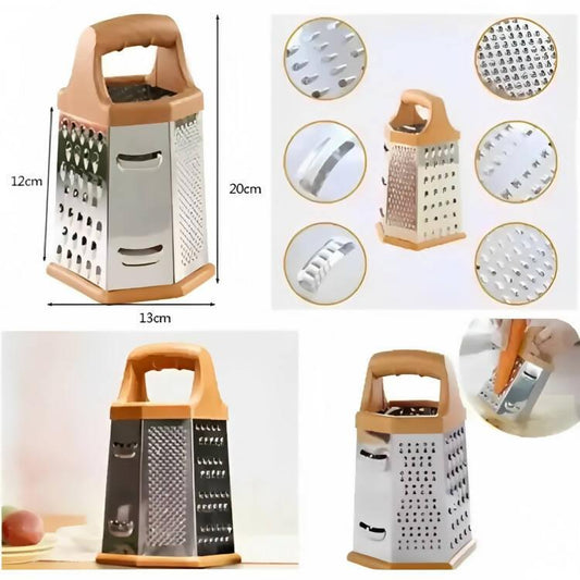 Stainless Steel Vegetable slicer 6 Sides 9 Inches Height Multi-purpose Best to Vegetables, Ginger,Garlic,Cheese,Grater Box for
