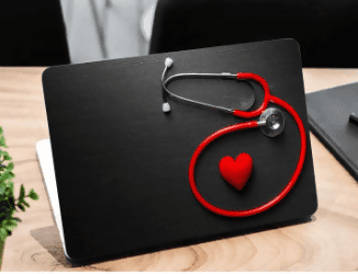 Red Heart Stethoscope Doctor Laptop Skin Vinyl Sticker Decal, 12 13 13.3 14 15 15.4 15.6 Inch Laptop Skin Sticker Cover Art Decal Protector Fits All Laptops