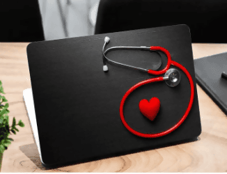 Red Heart Stethoscope Doctor Laptop Skin Vinyl Sticker Decal, 12 13 13.3 14 15 15.4 15.6 Inch Laptop Skin Sticker Cover Art Decal Protector Fits All Laptops - ValueBox