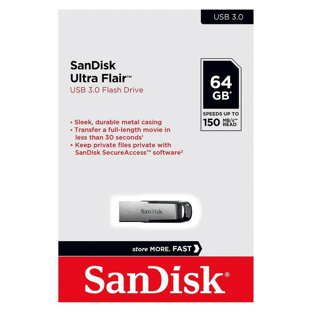 SanDisk 64GB Ultra Flair USB 3.0 Flash Drive - ValueBox