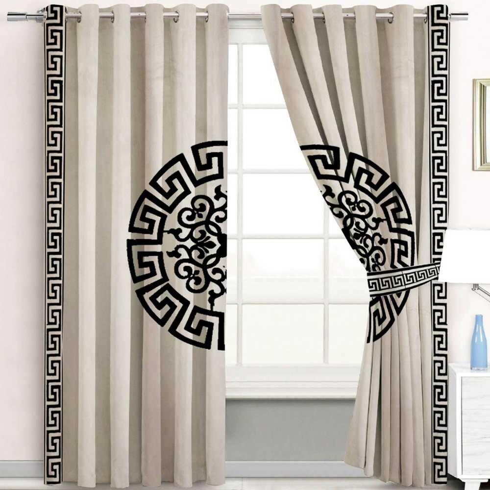 Velvet embroidery curtain Pack of 2 - ValueBox