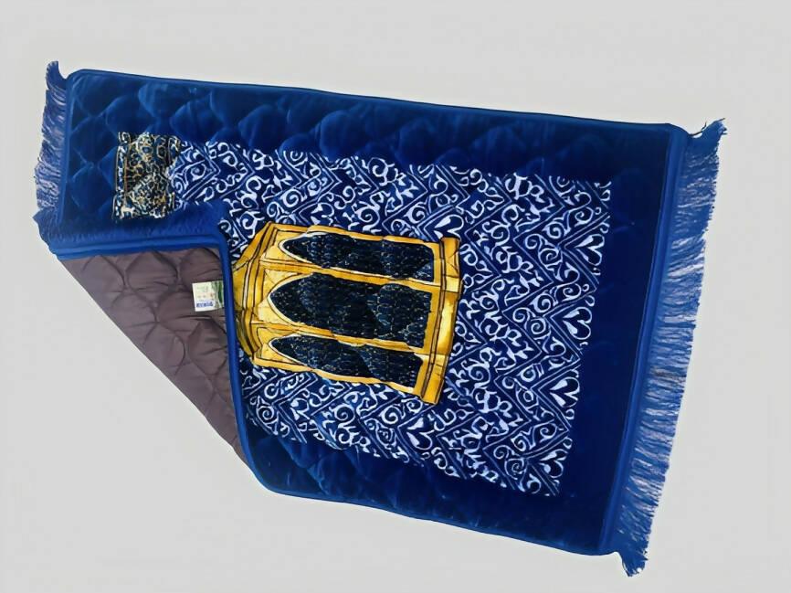 Premium Quality Blue Velvet with Foam Jaye Namaz ( Jae Namaz ) - ValueBox