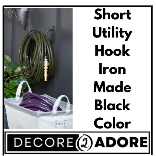 Decore To Adore Customize One Piece Customize, Short Utility Hook Iron Made, Metal Wall Rack With Hooks Modern Hanger, Wall Hook, Black Wall Hooks - ValueBox