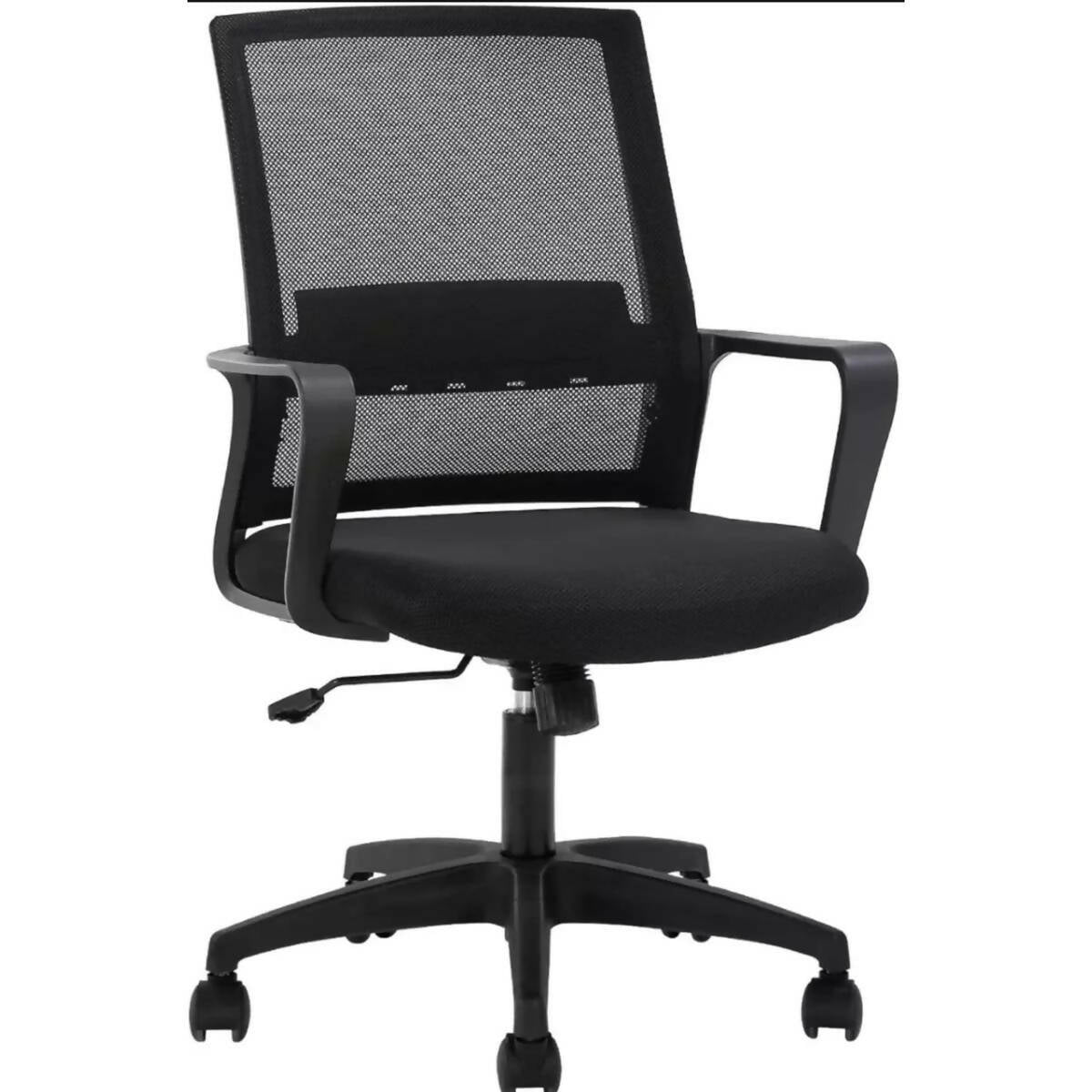 Home Office Chair Ergonomic Desk Chair Mid-Back Mesh Computer Chair Lumbar Support Comfortable Executive Adjustable Rolling Swivel Task Chair with Armrests,Black