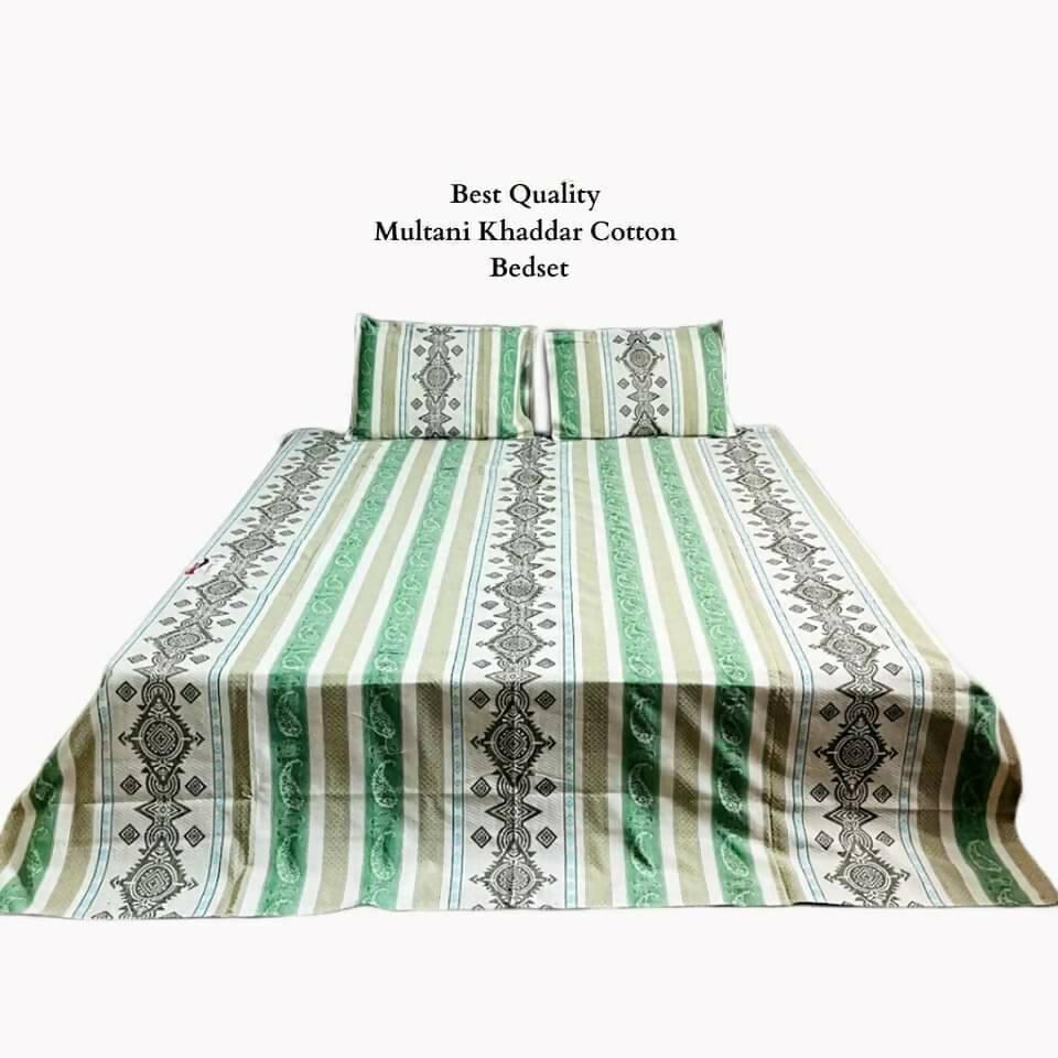 3 Pcs Cotton Printed Double Bedsheet - ValueBox