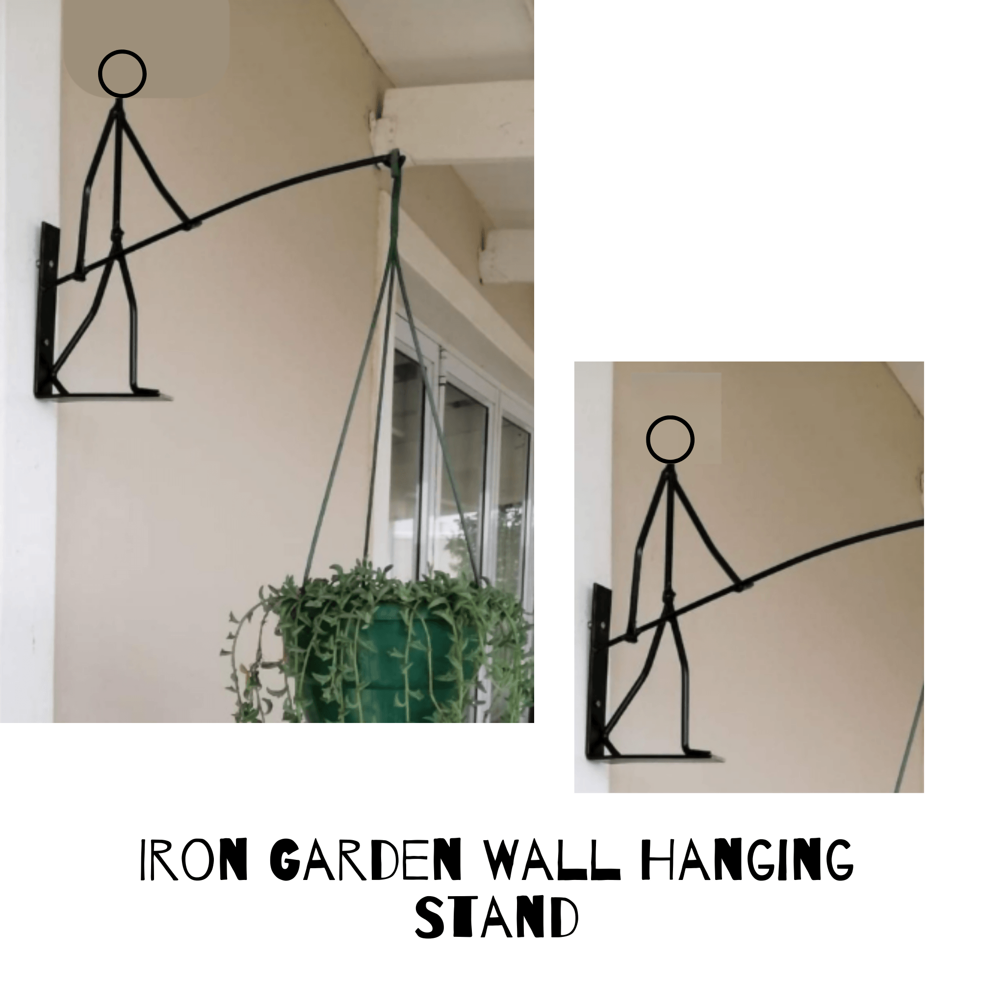 Iron Garden Wall Hanging Stand – Flower Plant Pot Bracket Hook Shelf Stand Holder - ValueBox