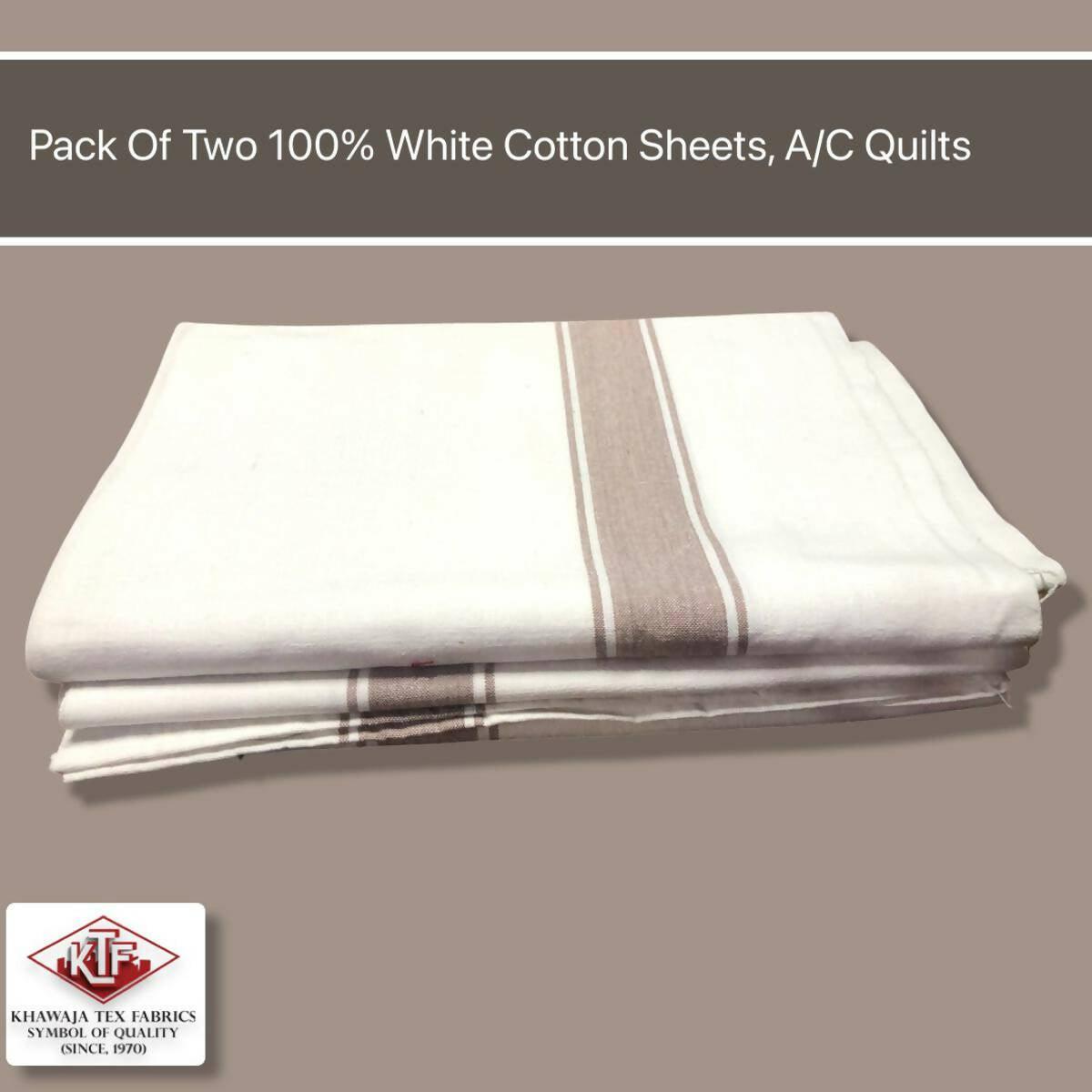 Pack of 2 Pure Cotton Sheets 100% coton Quality stuff sheet AC quilts - ValueBox