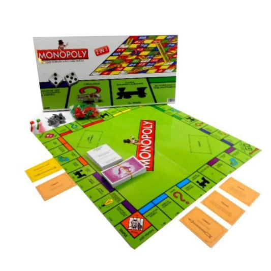 Monopoly with Snakes & Ladders - 2 in 1 Board Game