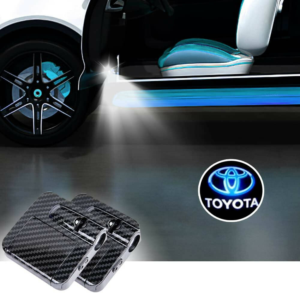 Toyota Wireless Ghost Shadow Welcome Logo LED Light Door Projectors 2 Pcs - Powered by AA Batteries ( Not included)