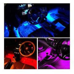 Car Atmosphere App Controlled Ambient Multi Color Light For Interior - Colorful Interior Lamps Controlled Through Mobile