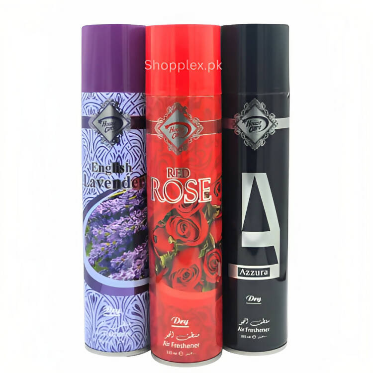 Air Freshener Azura | Red Rose | Lavender | Pack of 3 300ml Big Bottle House Care Room Spray Imported High Quality Value Budget Pack Deal Offer Fresh Scent Fragrance | Wash Room Bath Room Easy to Use | Office Room | Car Air Freshener | Hotel Room | Gift