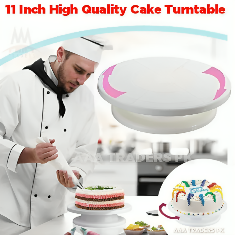 Plastic Cake Turntable Rotating Anti-skid Round Cake Decorating Stand Cake Rotating cake Turn table