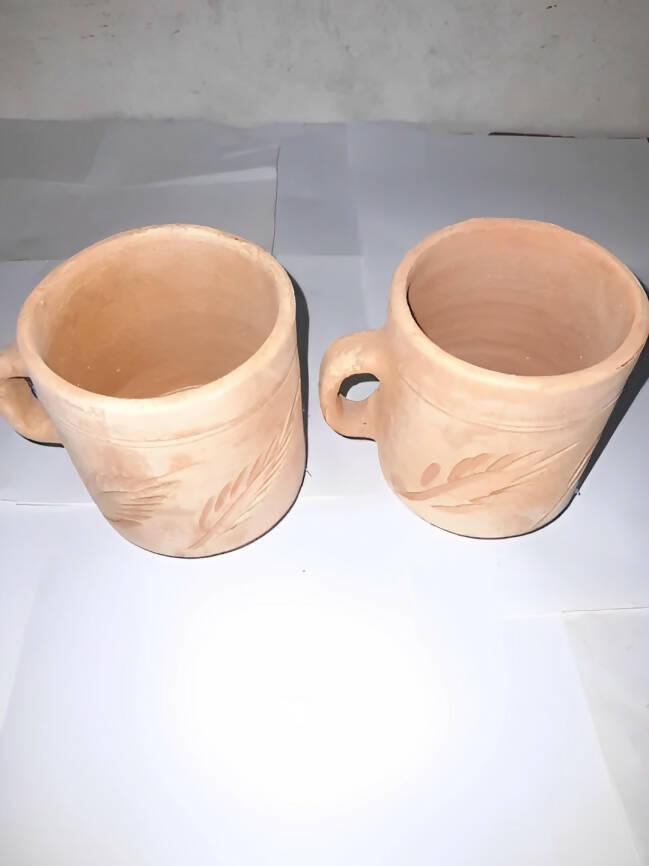 Clay Glass with Handle 2 Piece Set Natural cool Water | Clay Crockery Pots | Earthen Crockery Pots | Terracotta Crockery Pots - ValueBox