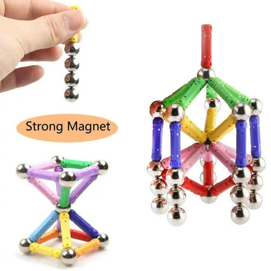 Construction Sticks and Balls set Magnetic - 63 pcs - ValueBox