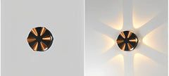 Black Gold 6-Way Waterproof Outdoor Wall Lamp Up Down Light - Warm White