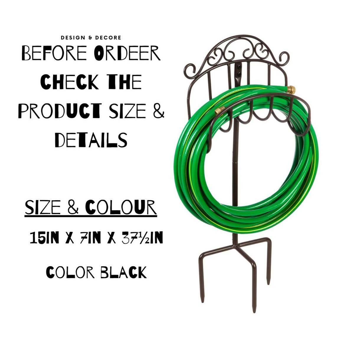 Garden Hose Holder Wall Mount Water Hose Holder Solid Steel Hose Hanger Heavy Duty Hose Holder Decorative Garden Hose Storage Hose Stand Hose Organizer for Outside - ValueBox