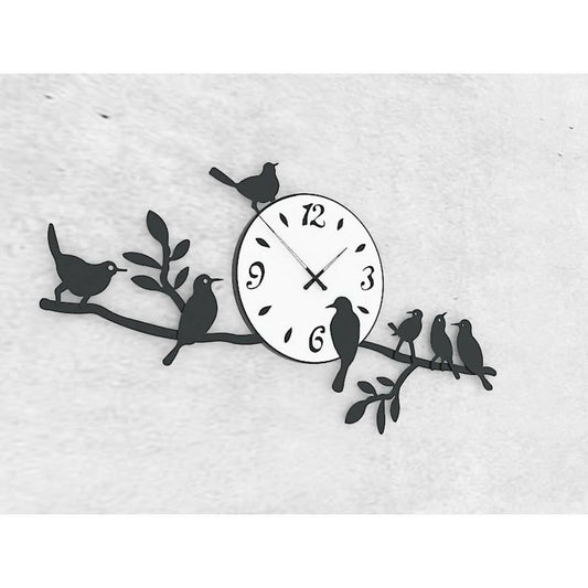 Wooden Wall Clock Sparrow Style Modern Wooden Design Decoration - ValueBox