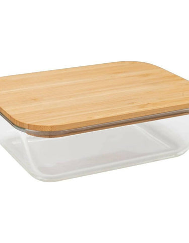 Acrylic Butter Dish with Bamboo Lid 500ml (3.5 x 5.8 x 2.3) Inches - ValueBox