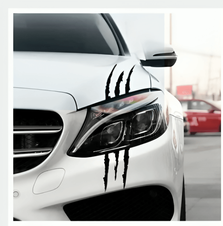 2PCS Car Sticker Scratch Stripe Marks Headlight Decal Creative Scratch Sticker Sticker 40x12cm - ValueBox