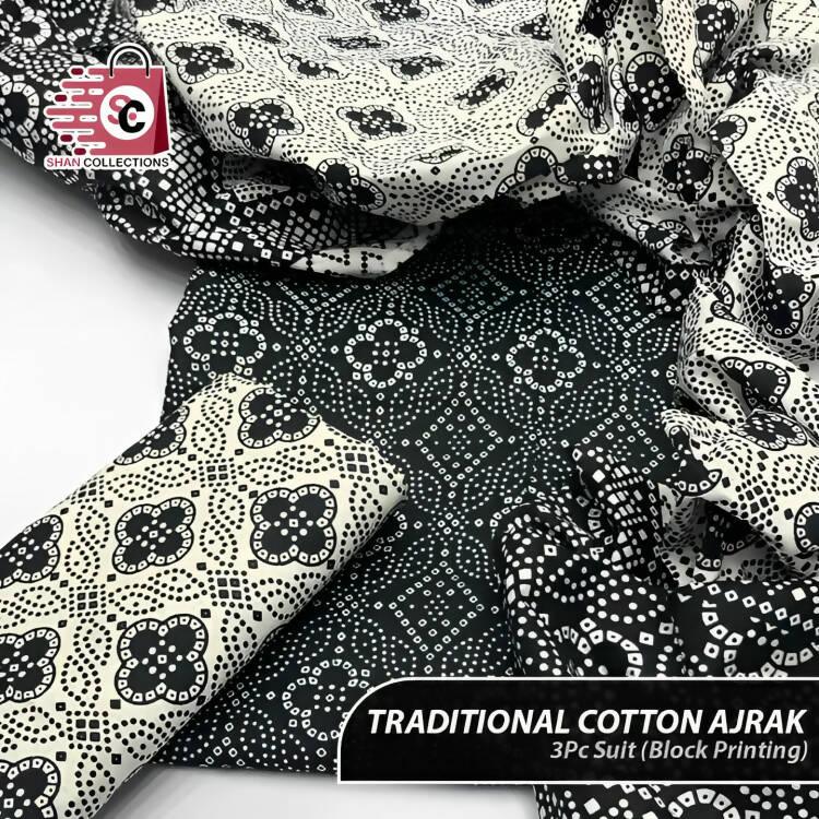 Traditional Cotton Ajrak Block Print - ValueBox