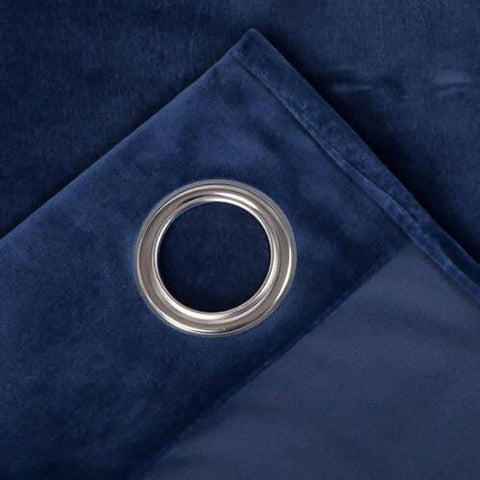 Imported Malai Velvet Blackout Curtains Navy Blue ( 2 Curtain Set ) - ValueBox