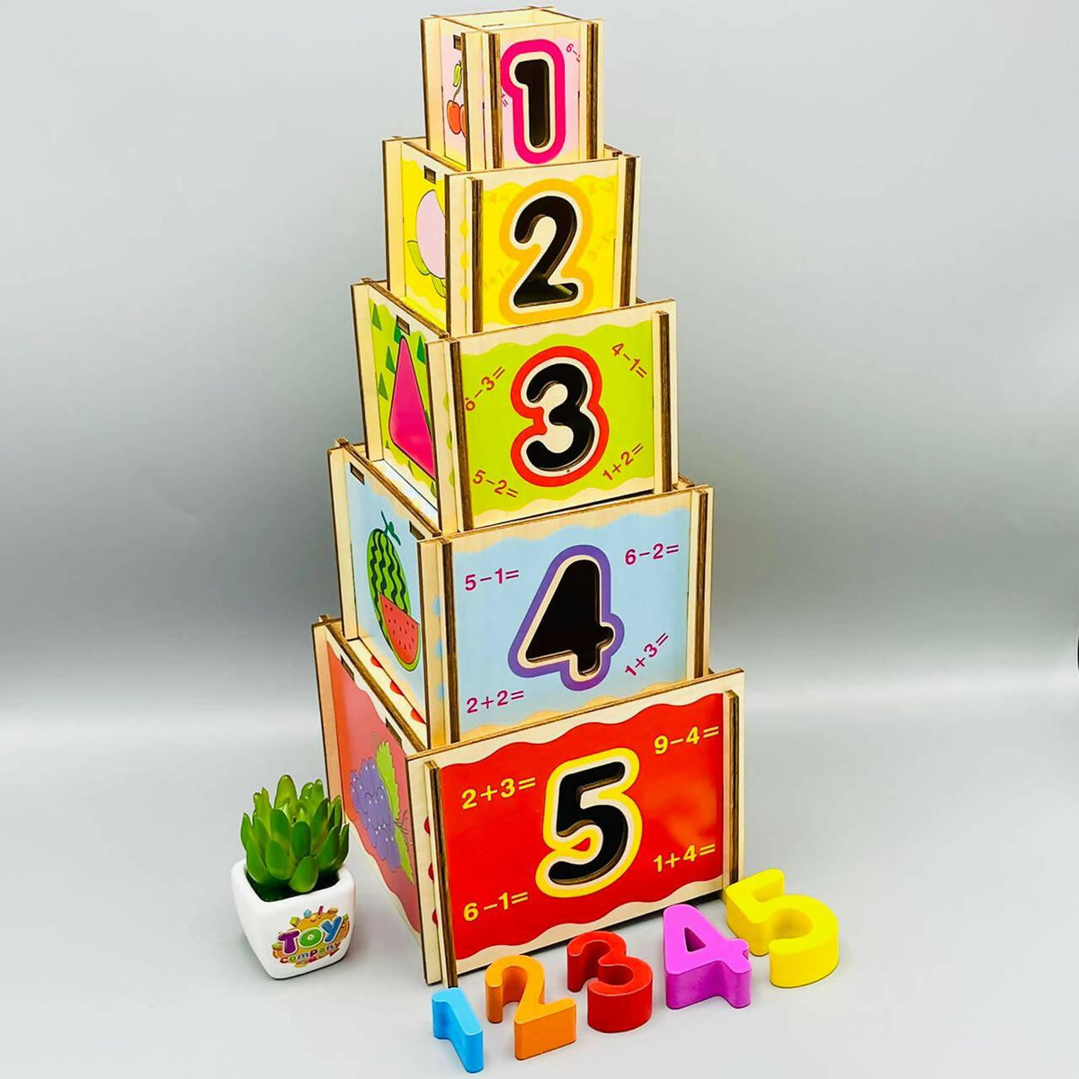 Wooden Nesting Blocks with Numbers - ValueBox