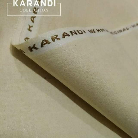 karandi by karandi orignall unstitched gents suits | Pure A wasaaya Karandi for mens Cream color - ValueBox