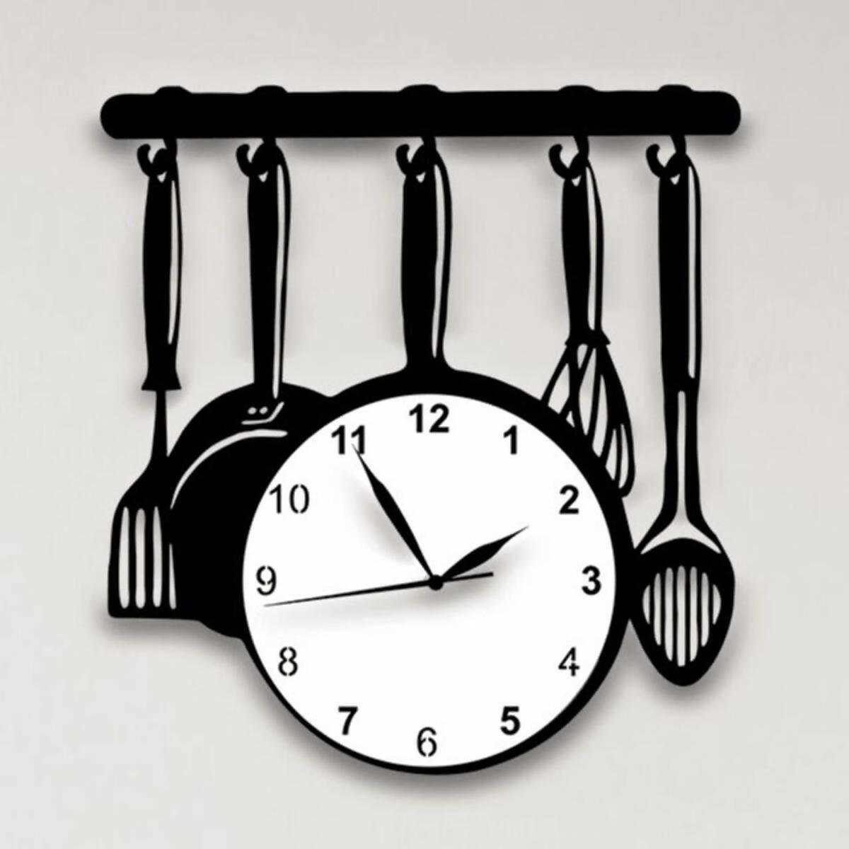 Spoons and Kitchen Set 3d Wooden Wall Clock - ValueBox
