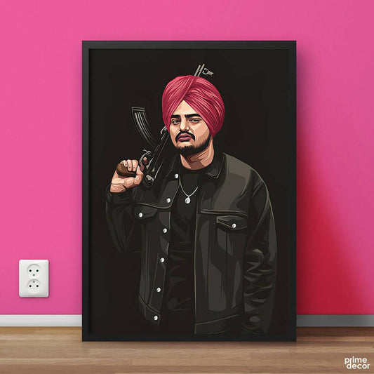 Sidhu Moose Wala With AK-47 | Celebrity Wall Art