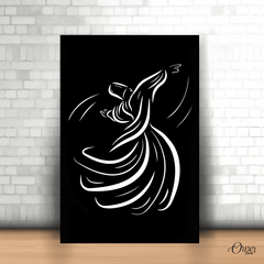 Home decor & Wall decor B&W Dervish Lines Art | Sufism Poster Wall Art - ValueBox