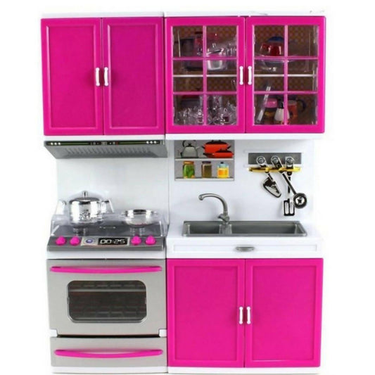 Pink Modern Kitchen Toy Set for Girls - 12 inches