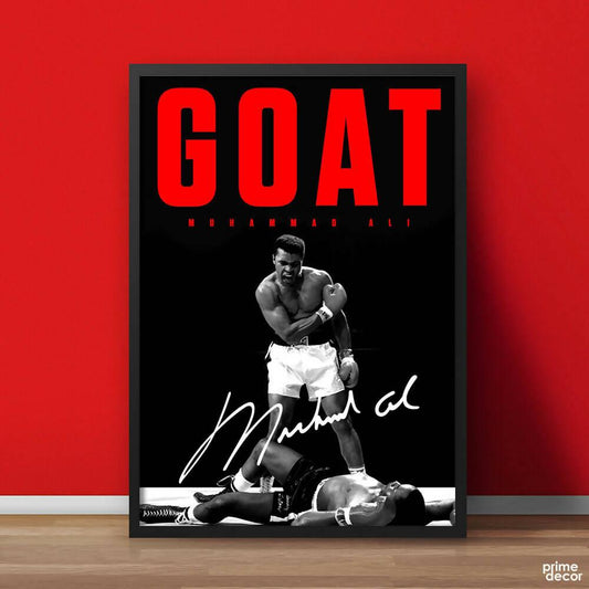 Muhammad Ali GOAT With Signature | Sports Poster Wall Art