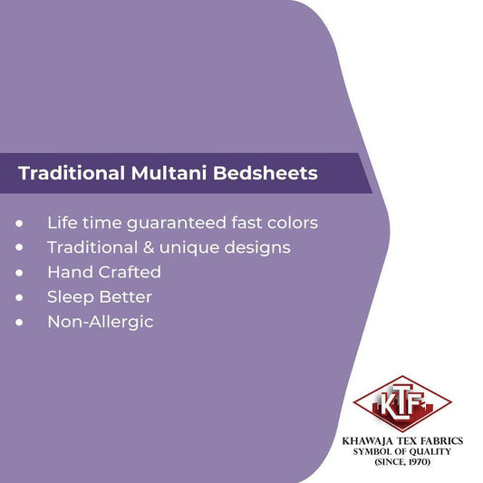 Bedsheet Double King Size hand crafted Latest Bed sheets Multani A23 - ValueBox