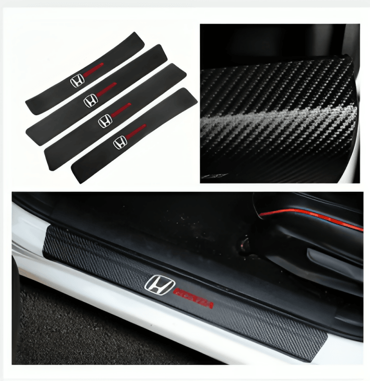 4pcs Honda protectores Car Carbon Door Sill Protector Sticker Accessories - ValueBox