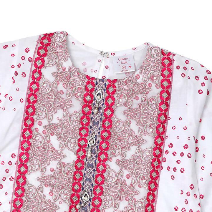 White and Red Kurti - ValueBox