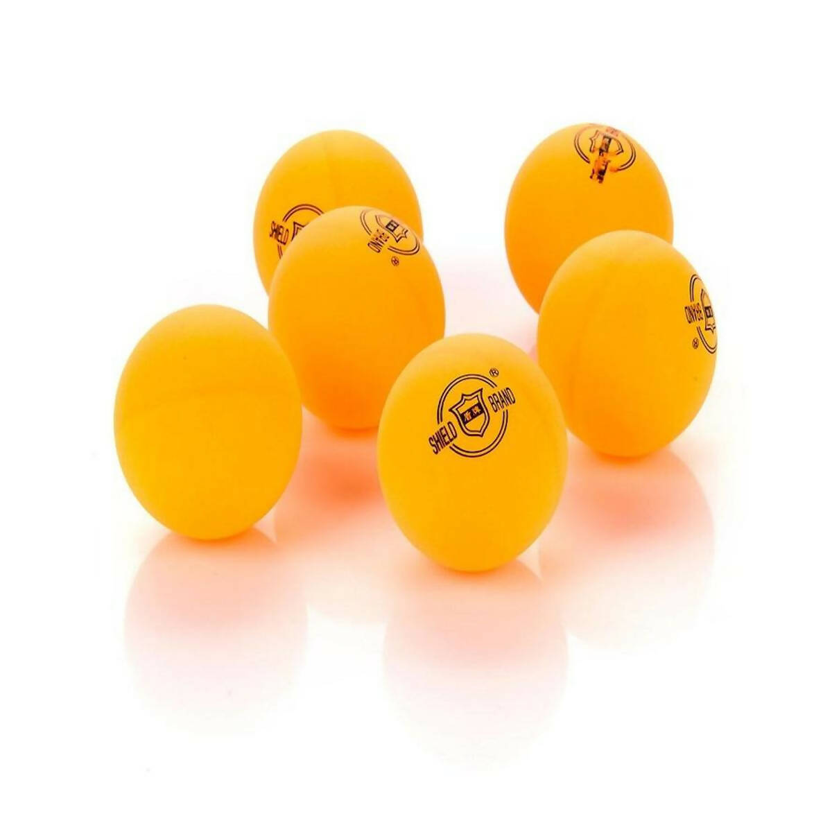Pack of 6 - NEW SHIELD Table Tennis Ping Pong Balls - Orange