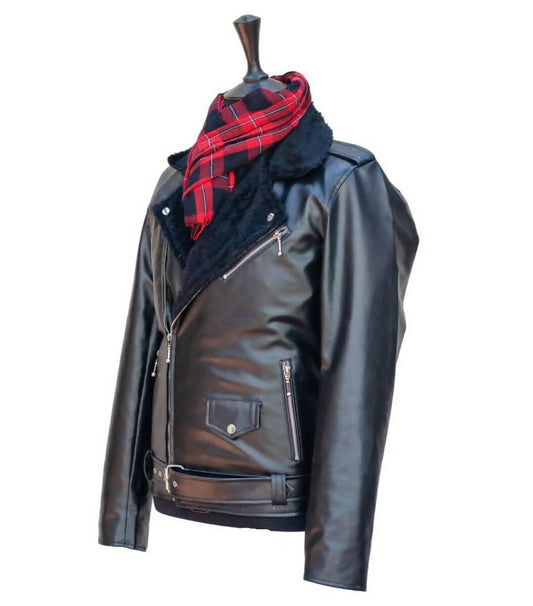 New Fashion Biker Style Black PU Leather Jacket