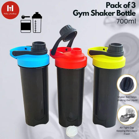 Pack of 3 Gym Shaker Bottle 700ml - ValueBox