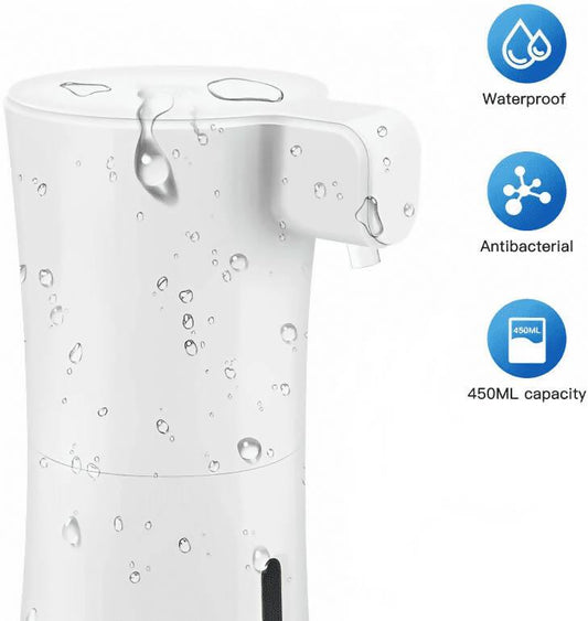 Automatic Foaming Hand Sanitize Dispenser, 15oz./450ml Touchless Smart Foaming Soap Dispenser, HITRENDS Infrared Motion Sensor Soap Dispenser, Long Standby for Bathroom Kitchen Office (White)