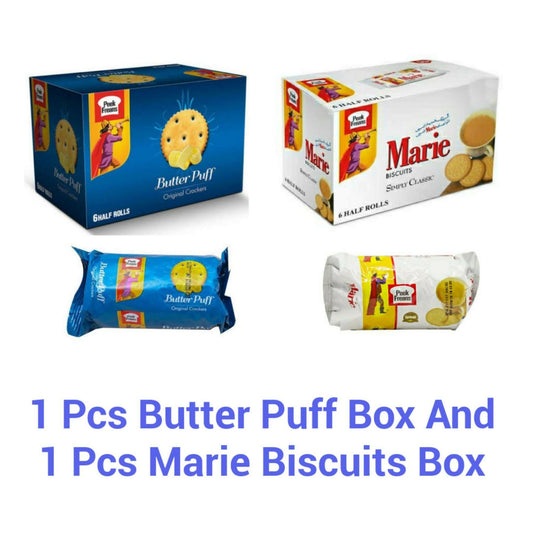Peek Freans Butter_Puff Biscuits and Marie Biscuits, Half Roll Box.