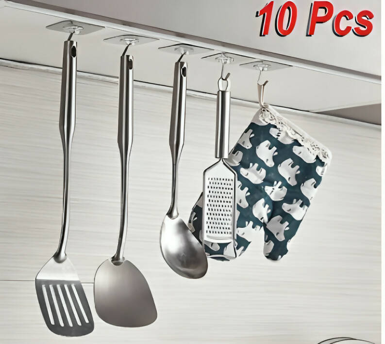 10Pcs Magic Hook Without Nails Transparent Strong Sticky Heavy Magic Wall Hook Reusable Adhesive Hooks Suction Cup Hook Hanger Strong Vacuum Holder For Wall Door Bathroom Kit