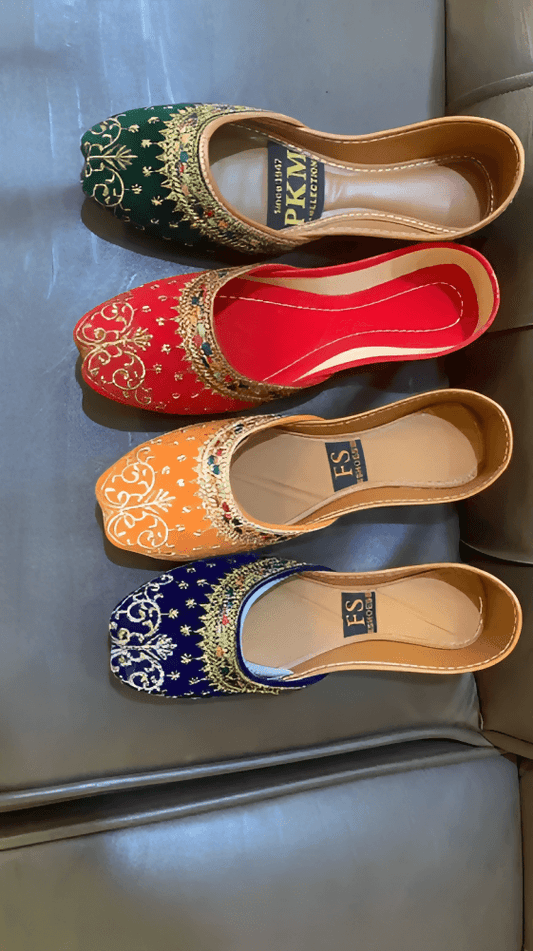 multani embroidery traditional Handmade Comfortable Padded sole.. Different colors