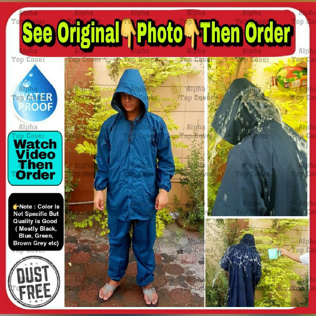 Waterproof Lite Rain Suit ( with Trousers ) Rain Wear