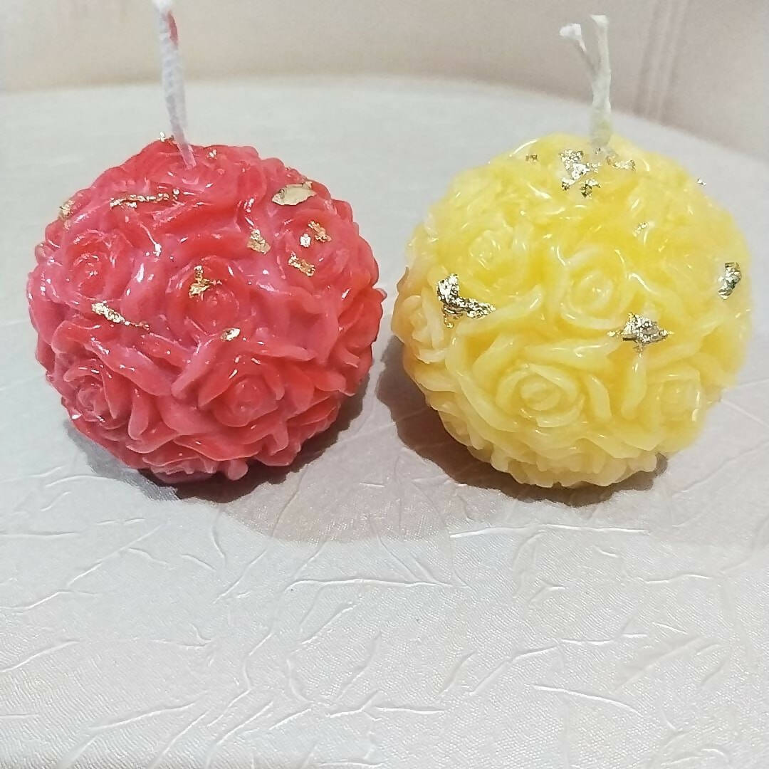 One Medium size Smokeless Scented 3D Flower Ball Candle