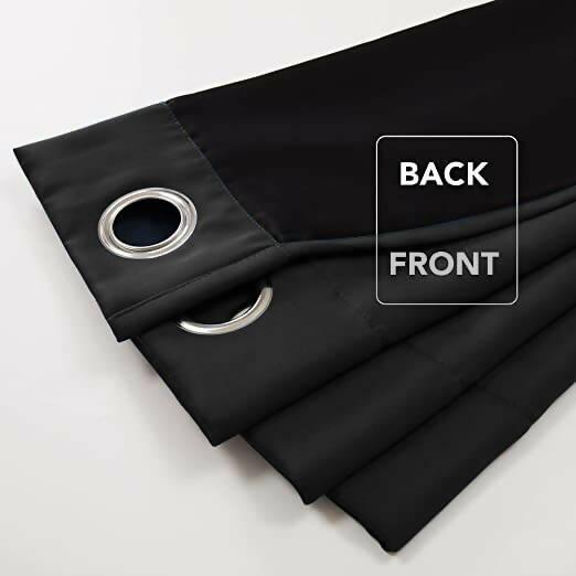 Self Design Jacquard Curtains Blackout Black ( 2 Curtains Set )
