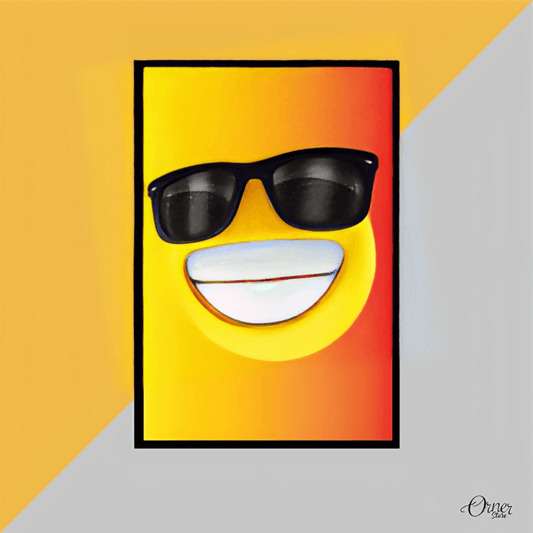 Home & Wall Decor Painting Cool Emoji With Sunglasses | Emoji Wall Art - ValueBox