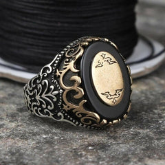 Center Oval Vintage Hand Engraved ring - ValueBox