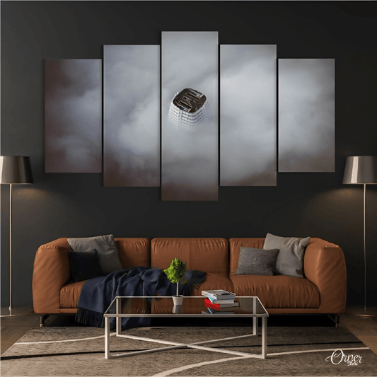 Buildings Enveloped In Clouds (5 Panels) | Nature Wall Art - ValueBox