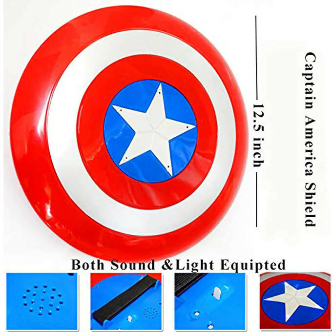 Captain America 12 inch Shield_ superhero Dress up toys Suit for 4-10 Year Kids Boy Role Player